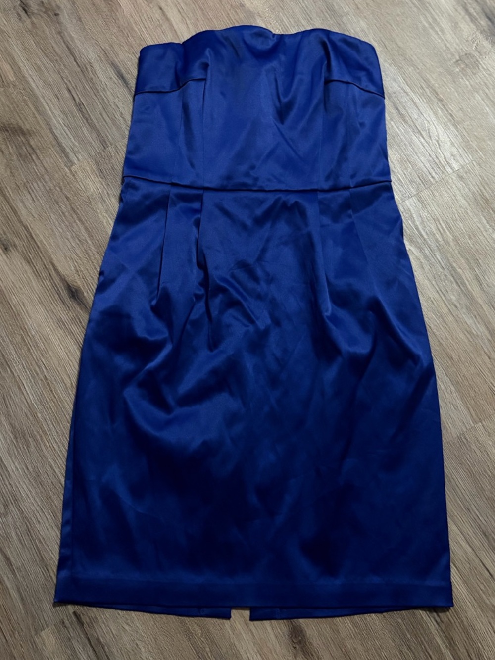 Express Design Studio - Strapless Satin Cocktail Dress - Royal Blue - Size 4